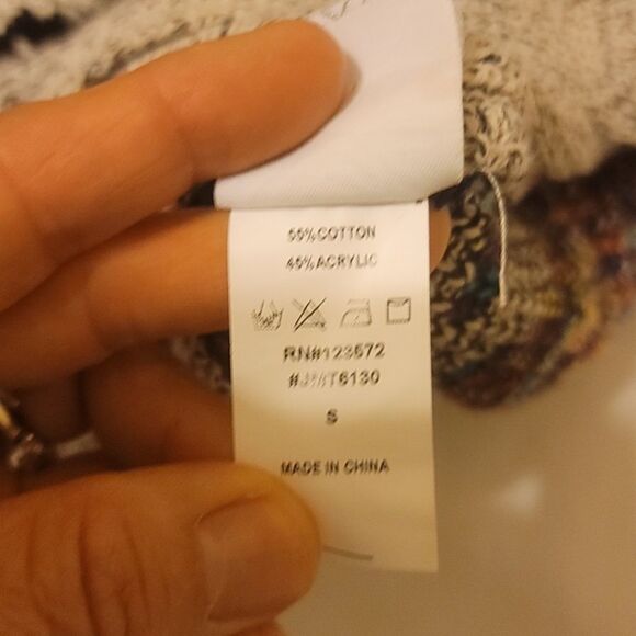 Northern Angel | Aztec Tribal Rainbow Long Open Front Cardigan size small - Picture 7 of 7